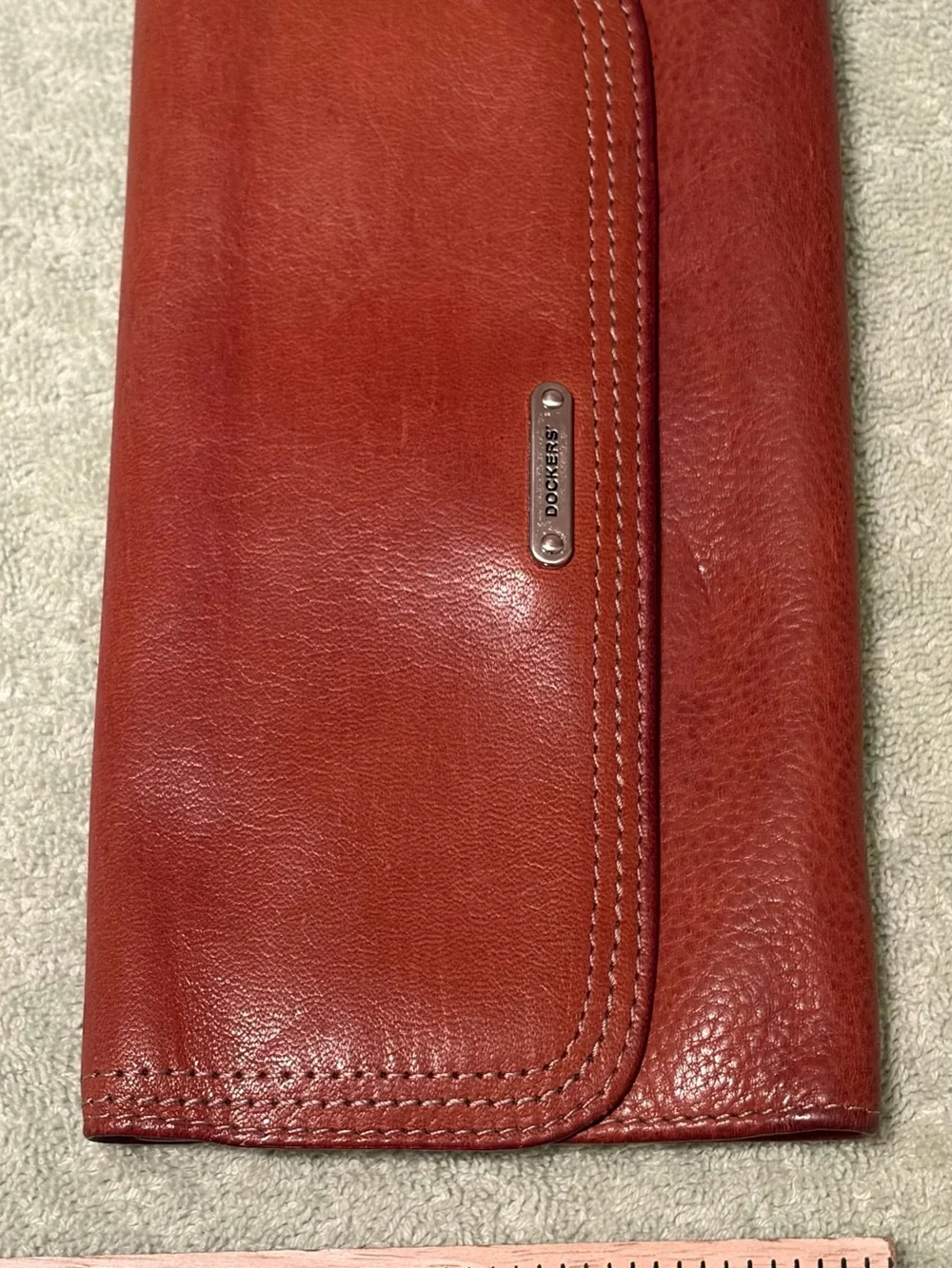 Dockers Brown Genuine Leather Checkbook Wallet